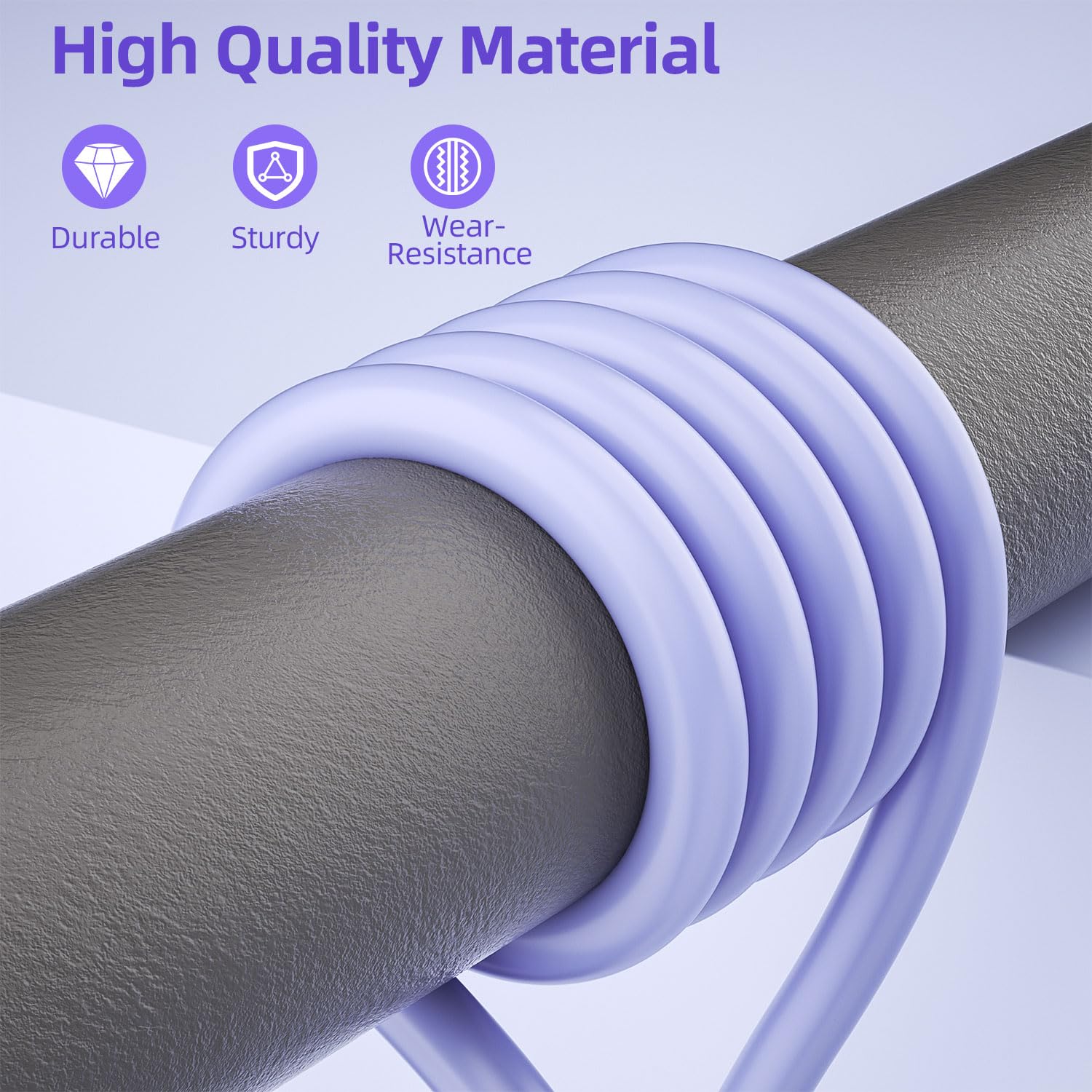 Purple USB-C to USB-C Charger Cable, 6-Foot Length, Compatible with iPhone Models 16/15/11 Pro/X/Xs Max/Xr/8/8 Plus/7/6/6S/Se/5C/5S
